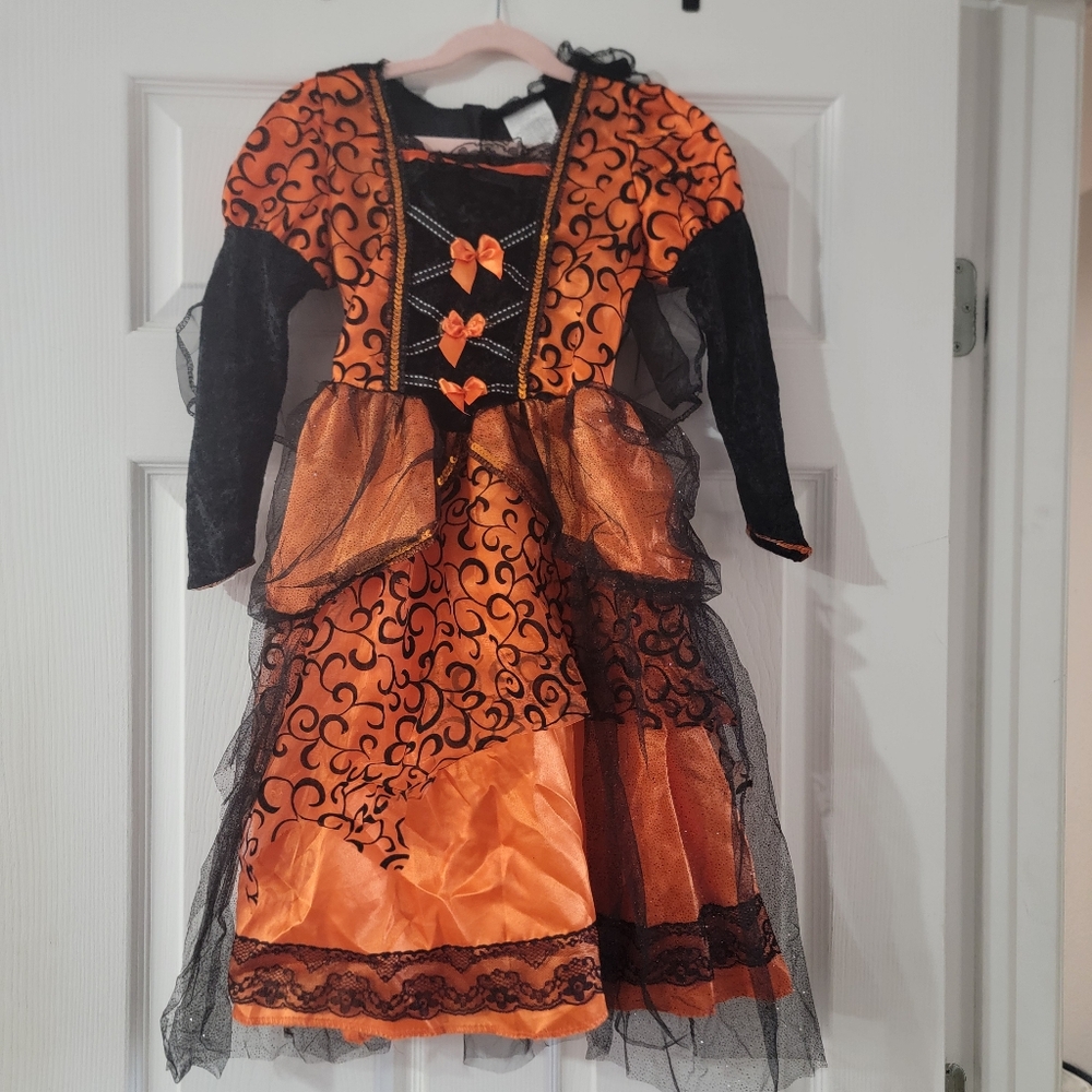 Orange witch Kids Costume Size SMALL